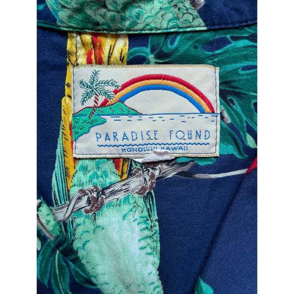 Vtg 90's Paradise Found Aloha Shirt Hawaiian Parrot Button Up Mens Shirt Sz XL - Picture 7 of 8
